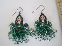 Handmade Beaded Sterling Silver Earrings Woman