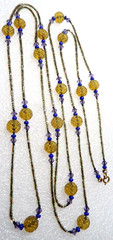 VINTAGE GORGEOUS CZECH SEED and ART GLASS SUPPER LONG NECKLACE ~ 47.5″ LONG