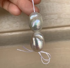 NEW South sea saltwater pearls baroque pair 13*18mm pendant earrings