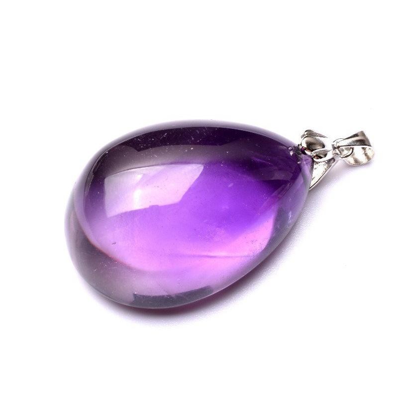 Silver Amethyst Teardrop Pendant Japan 3.7cm (1.5in)