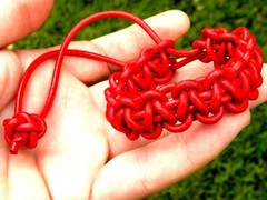 Bracelet red genuine leather adjustable knot sliding wristband bracelet