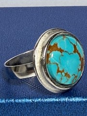 Number 8 Turquoise Ring Adjustable Nevada