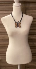 Boho Jewelry Beaded Big Butterfly Handmade Statement Multicolored Ball And Loop
