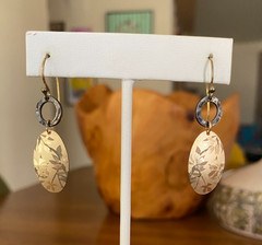 Holly Yashi Wild Rose Earrings Gold Tone Sterling Hooks 1.75″ Long