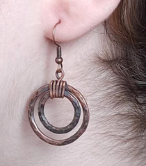 Pure Copper Healing Circle Circular Earrings Jewelry, Spiritual Kriya