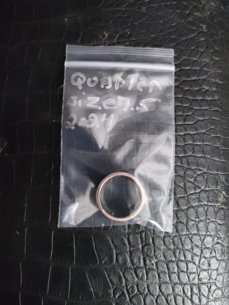 Genuine Handcrafted 2024 United States Quarter Coin Ring, Size 7.5 , Wide Band .