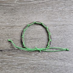 Green Macrame Cord Leather Bracelet Adjustable Boho Surf Wristband Unisex
