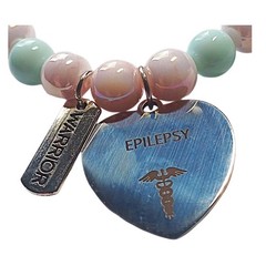 Medical Alert Epilepsy Charm Beaded Bracelet