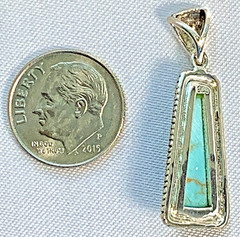Sterling Silver & Turquoise Pendant – New With Tags – Free Ship