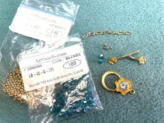 Artist Made 4 Inch Gold Filled & Vermeil Extender With Swarovski Crystal Accents