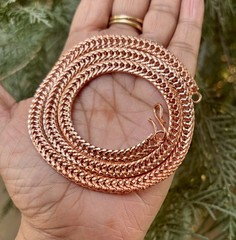 22 inch Pure Copper Franco V Chain Necklace, Healing Copper Jewelry, Spiritual