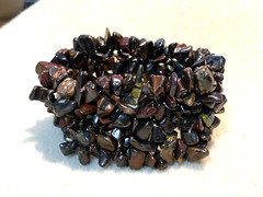 SALE*NEW ITEM- HANDCRAFTED MULTI-STRAND RED TIGER-EYE WOVEN CUFF BRACELET