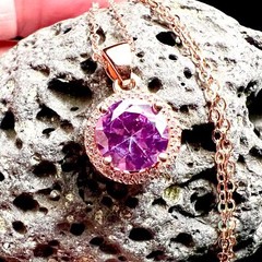 Color Change Lab Made Alexandrite Pendant 18k Rose Gold Vermeil June Birthstone