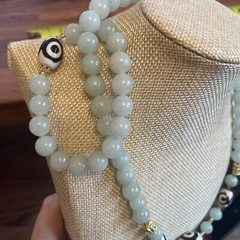 Tibetan Agate Dzi bead necklace 已開光三眼天珠 舍太翠
