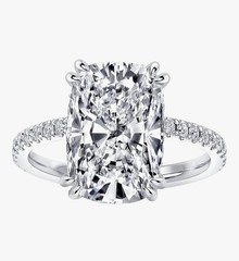 Effinny 4.0 Ct Elongated Cushion Cut Engagement Ring, S925 Sterling Silver