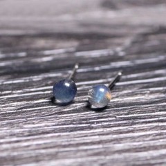 Natural Moonstone 5mm Round Beads Earrings Silver Simple Fine Stud Earring Gift