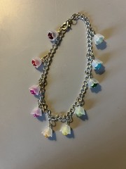 Hand Made One Of A Kind Artisan Flower Charm Bracelet Jewelry