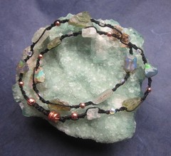 Bracelet or Choker Welo Fire Opal Copper Apatite Kyanite RAW HEALS Magnet