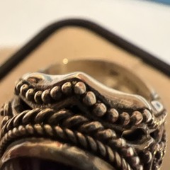 Sarda Sterling Silver 925 Purple Coral Chunky Cocktail Ring Signed Sz 7.25