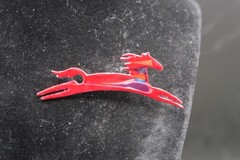 Hand Painted Pewter Artisan Spirit Horse Racing Pin Equestrian Enamel Colorful