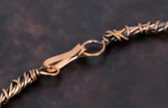 Handmade Rainbow Moonstone Copper Wire Wrapped Amulet Necklace 18″