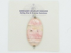 Sterling Silver Natural RHODOCHROSITE Gemstone Pendant #5856…Handmade USA