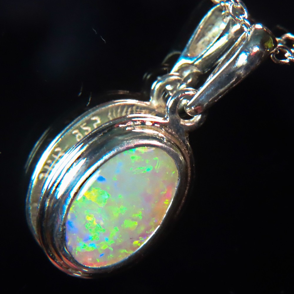 COOBER PEDY 2c OPAL NECKLACE 925 STERLING SILVER PENDANT HT OCA19273