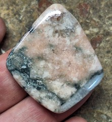 Unique Michigan Pink And White Calcite Freeform Pendant – Keweenaw Lava Rock