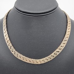Unique Vintage Mexico Taxco MD-11 17″ 9mm x 2mm Choker Necklace Stamped DIAMONT