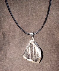 Silver Wrapped Big Black Tourmaline Natural Rough Crystal Pendant Supercharged!