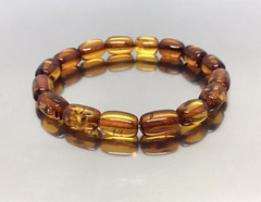 AMBER BRACELET Gift Barrel Natural BALTIC AMBER Beads Ladies Jewelry 7g 19329