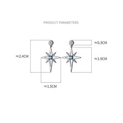 North Star Dangle Drop Earrings for Women Dainty Star Stud Earrings Fine Jewelry