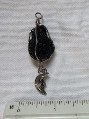 Authentic Meteor Pendant Hand-Wrapped with Moon Charm Pendant Jewelry
