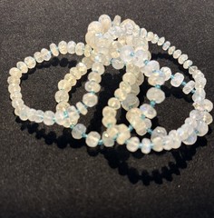 Hand Faceted Graduated Moonstone Necklace: 28 Inches