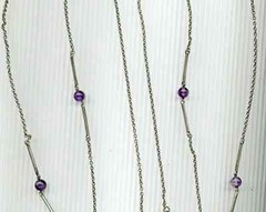 EXTRA LONG 147 CM VINTAGE SOLID SILVER 800 and STONE POCKET WATCH CHAIN SEAL 800