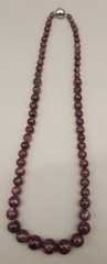 Natural Plum Blossom Tourmaline Graduated Bead Necklace 17 Magnetic Clasp 42g
