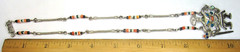 Peru 950 Sterling Silver Multi Stone Inlay Warrior King Pendant Heishi Necklace