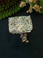 10.8 CT Long Radiant Cut Diamond Twig Engagement Ring. organic nature inspired