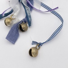Handmade Blue Fabric Tassel Pendant Women Fringe Boho Bells Cotton Jewelry Long