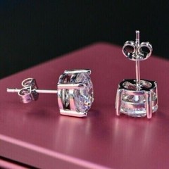 Stunning 7 Ct Certified White Diamond Solitaire Studs, Excellent Cut & Luster