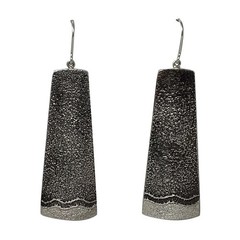 Darryl Dean Begay, Earring, Sterling Silver, Navajo Handmade, 2 1/4″