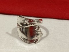 Vintage Artisan ONEIDA Silver Plated Flower SPOON BYPASS WRAP RING Adjustable