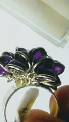 BEAUTIFUL NATURAL AMETHYSTS IN.925 STERLING SILVER BUNCHY RING IN SIZE 6.5-6.75