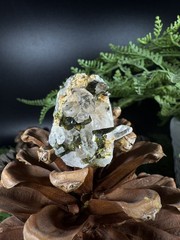 garden quartz epidote Ring Jewelry, Unique handmade crystal ring，S925 Adjustable