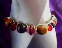 Jasper Rasta Hemp Bracelet Adjustable Jewelry Tigers Eye Onyx Moss Agate Beads