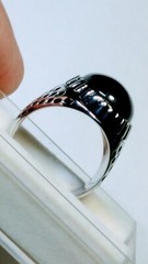 GRANDEUR STERLING SILVER .925 WITH BLACK ONYX RING IN SIZE 9.25-9.5!