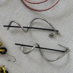 Set Of 4 Pairs Of Aluminum Dangle Earrings Artisan Made 1980’s