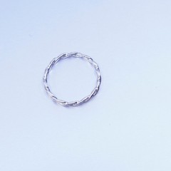 sz 7.75, southwestern Sterling 925 silver handmade ring, woven braided band