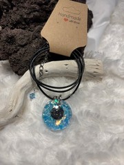 Handcrafted Resin And Silver tone Hope Necklace 18 To 20”