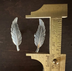 VTG Silver Earrings Feather Beau Sterling 925 Screw Back Clip-On SouthWestern